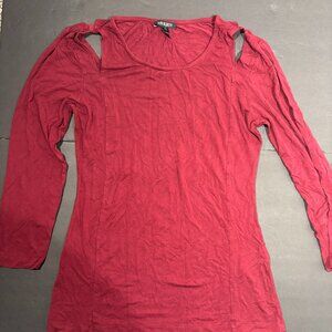 Baukjen Women’s Red Long Sleeve Top – Size 12, Shoulder Cutouts